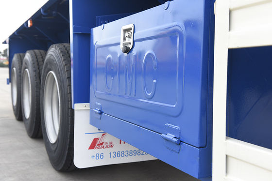 40トンの最大重荷トラックトレーラー CIMC HUAJUN 3軸 40フィート平面コンテナ半トレーラー