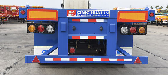40トンの最大重荷トラックトレーラー CIMC HUAJUN 3軸 40フィート平面コンテナ半トレーラー