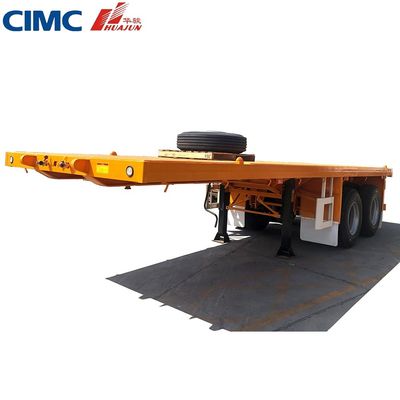 50トンのトラックトレーラー 3軸 40ft CIMC HUAJUN フラットベッドセミトレーラー