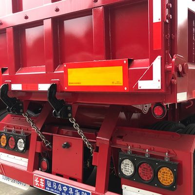 トラックトレーラー 50トンの水力式後部傾斜式ダンプ半トレーラー 炭素塵輸送用