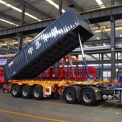 40000kg CIMC HUAJUN 3 アルクセ 半トレーラー トラック・トレーラー ダンプボディ鋼製 FUWA 8500*2550*3400 CN HEN Hyva Ce