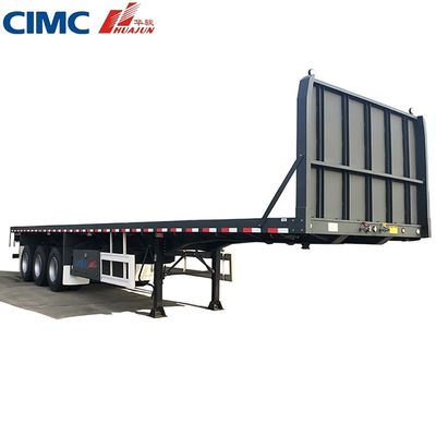 50トンのトラックトレーラー 3軸 40ft CIMC HUAJUN フラットベッドセミトレーラー