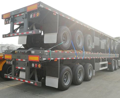 標準3軸の着陸車 40フィートのコンテナ 平床半トレーラー