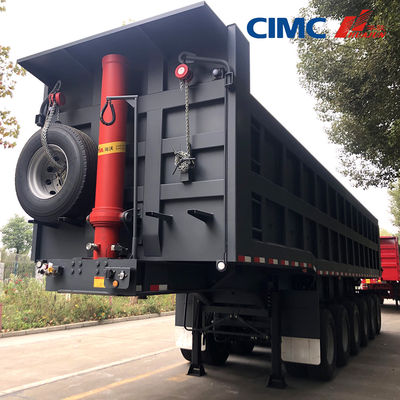 CIMC HUAJUN トラック輸送用40トンの3軸多軸水力ダンプティッパートレーラー