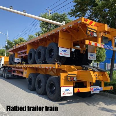 主軸 T700/Q345 鋼製半トレーラー CIMC HUAJUN 3軸平床トレーラー列車