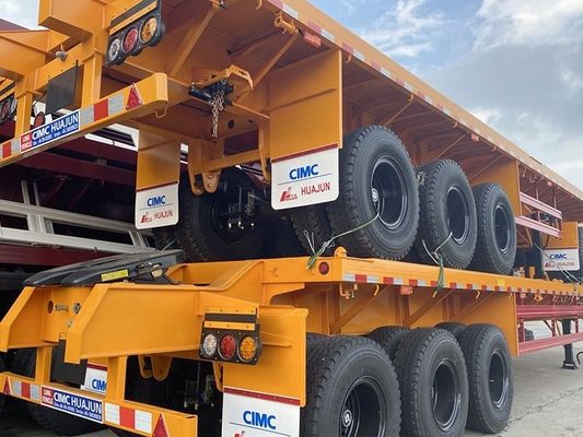 主軸 T700/Q345 鋼製半トレーラー CIMC HUAJUN 3軸平床トレーラー列車