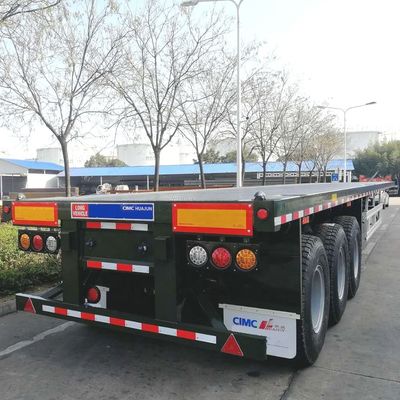 CIMC HUAJUN アジア市場向けセミトレーラー 3軸40FTフラットベッドコンテナトレーラー