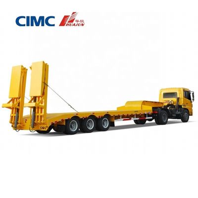 CIMC HUAJUN 60トンのローボーイトレーラー 機械式懸垂と17500*3000*1250mmサイズ