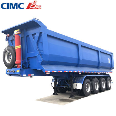 12R22.5 タイヤ 4軸 U型ハイドロリックティッピングトラック トレーラー 38CBM by CIMC HUAJUN