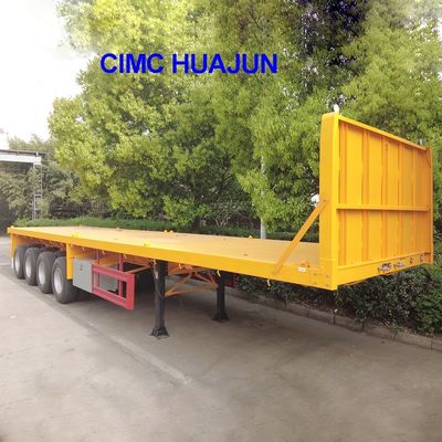 CIMC HUAJUNによるコンテナ輸送のための高容量60トンの平床トラックトレーラー