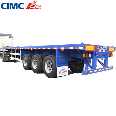 40t マックス 積載 CIMC HUAJUN 20ft 40ft フラットベッド トレーラー