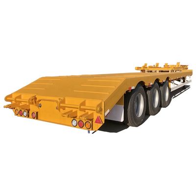 100トンの低床トラックと掘削機輸送のためのフラットベッドコンテナ半トレーラー