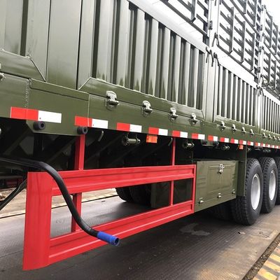 60トンの負荷能力の半トラックトレーラー,フェンスとタールパウリン主梁 T700/Q345 鋼