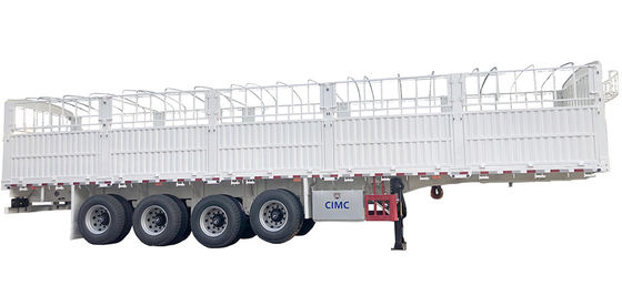 CIMC HUAJUN 60 トン高面板フェンス半輸送トレーラーCE認証