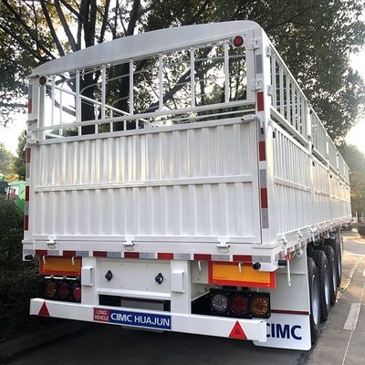 CIMC HUAJUN 60 トン高面板フェンス半輸送トレーラーCE認証