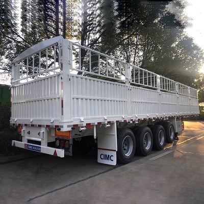 CIMC HUAJUN 60 トン高面板フェンス半輸送トレーラーCE認証