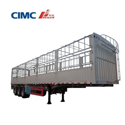 CIMC HUAJUN 11.00R20 貨物輸送用の直線梁貨物ステークフェンス半トレーラー