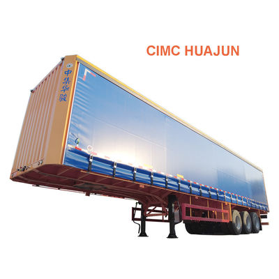 グリーン・トランスポート・ユーティリティ・ドライ・バン・トラック・トレーラー・キャージ付き CIMC HUAJUN 顧客オプション