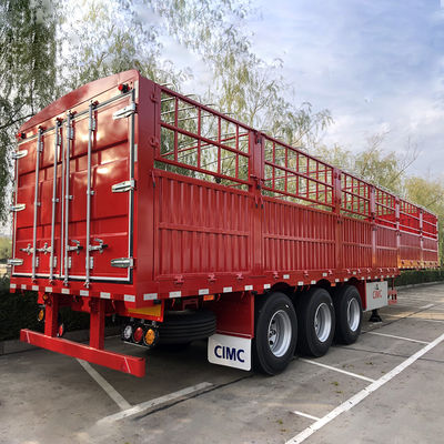 60トンのトラックトレーラー フェンスステーク 貨物 貨物輸送用のセミトレーラー CIMC HUAJUN