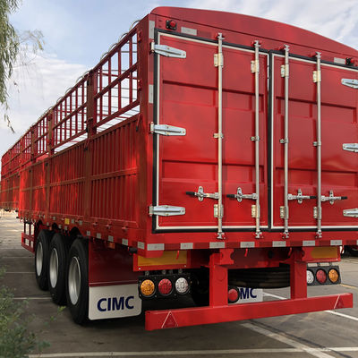 60トンのトラックトレーラー フェンスステーク 貨物 貨物輸送用のセミトレーラー CIMC HUAJUN