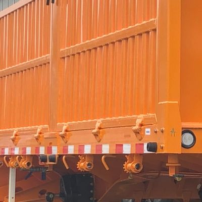 ミャンマー市場 3軸4軸の横壁とJOST/FUWA 28T着陸車付きの平床貨物半トレーラー