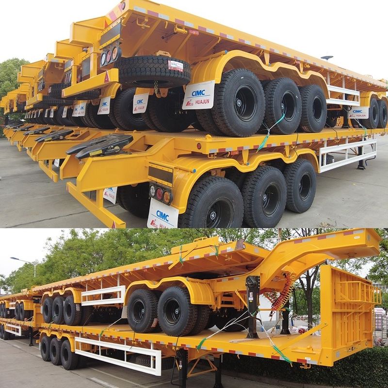 主軸 T700/Q345 鋼製半トレーラー CIMC HUAJUN 3軸平床トレーラー列車