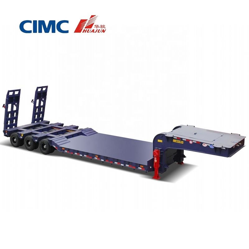 CIMC HUAJUN 60トンのローボーイトレーラー 機械式懸垂と17500*3000*1250mmサイズ